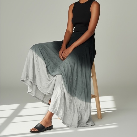 Tie Dye Ombre Bustle Maxi Skirt - Picture 2 of 7